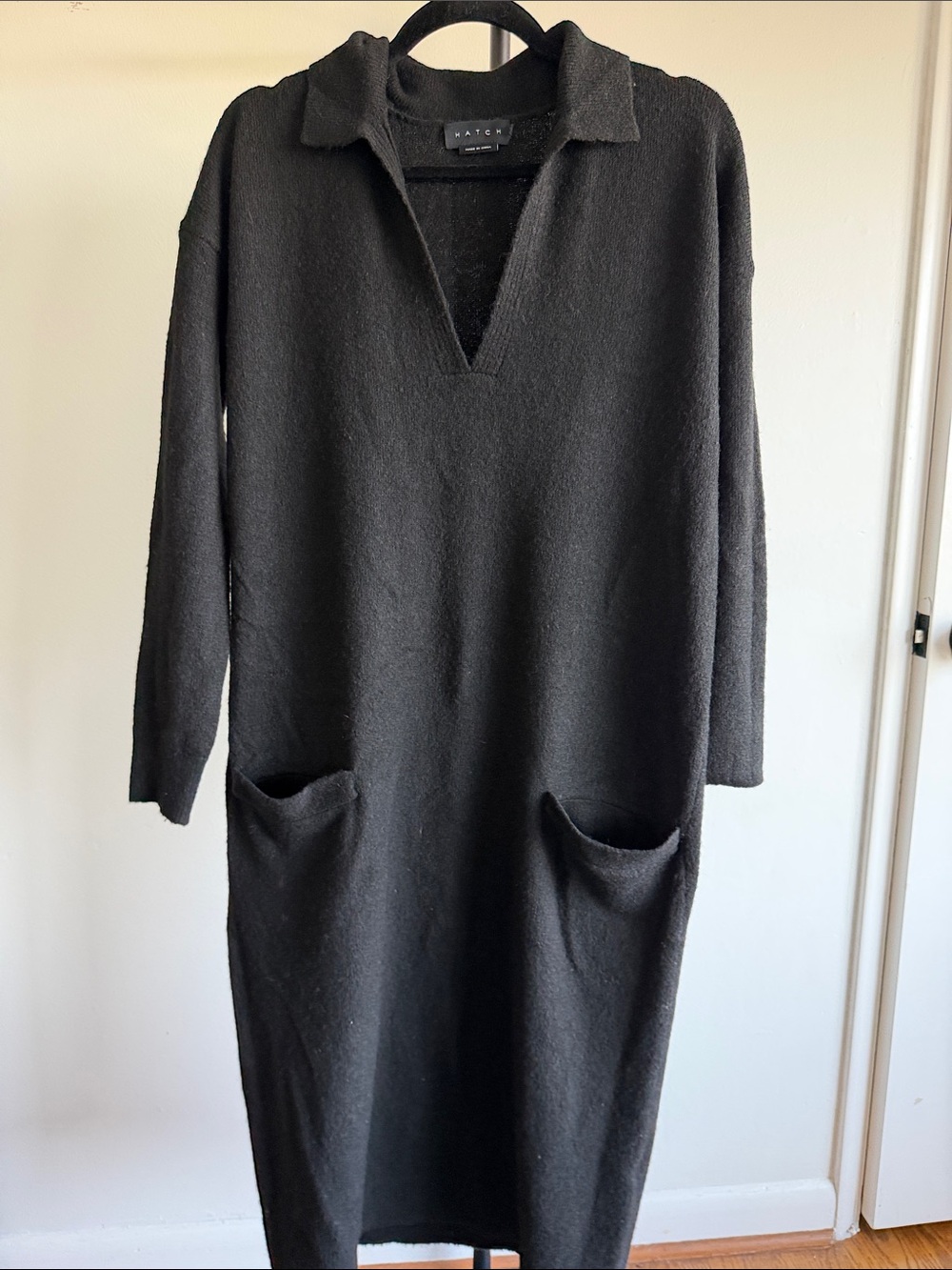 HATCH Wool & Camel Blend Maternity Sweater Dress – Black – Size 2 / Medium